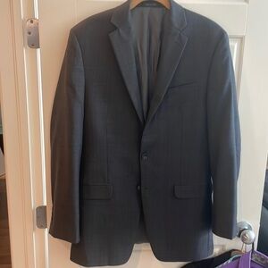 2 Piece Mens Suit Calvin Klein 38L 100% Wool 4 button Cuff.